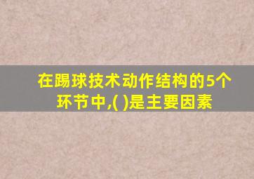 在踢球技术动作结构的5个环节中,( )是主要因素